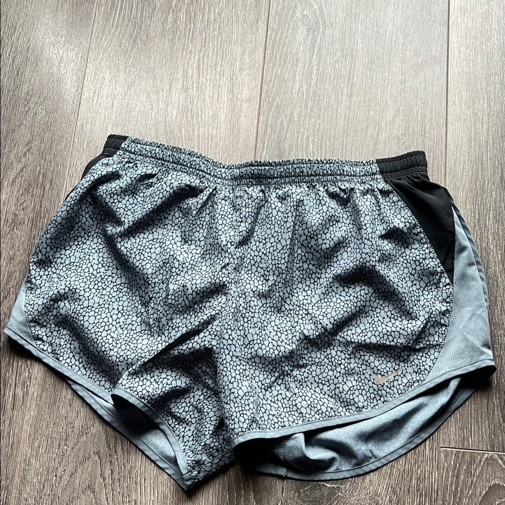 Nike Women's Athletic Shorts in Light Blue/ Gray with Black Trim
